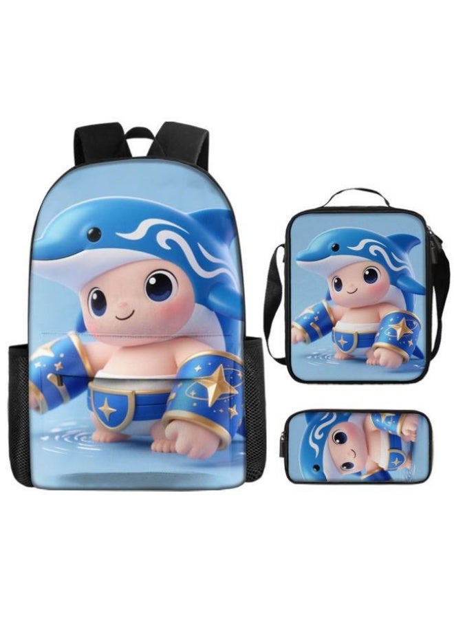 Bright Li Fire Unlock the new fashion of childish fun! Three-piece set of bags, cartoon elements for children and teenagers (students, children, friends' outings, mountain climbing, schooling, etc. can be used) - 101  - Image 2