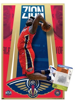Trends International Nba New Orleans Pelicans Zion Williamson 20 Wall Poster With Push Pins  - Image 1