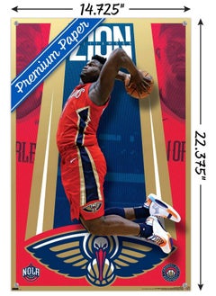 Trends International Nba New Orleans Pelicans Zion Williamson 20 Wall Poster With Push Pins  - Image 3