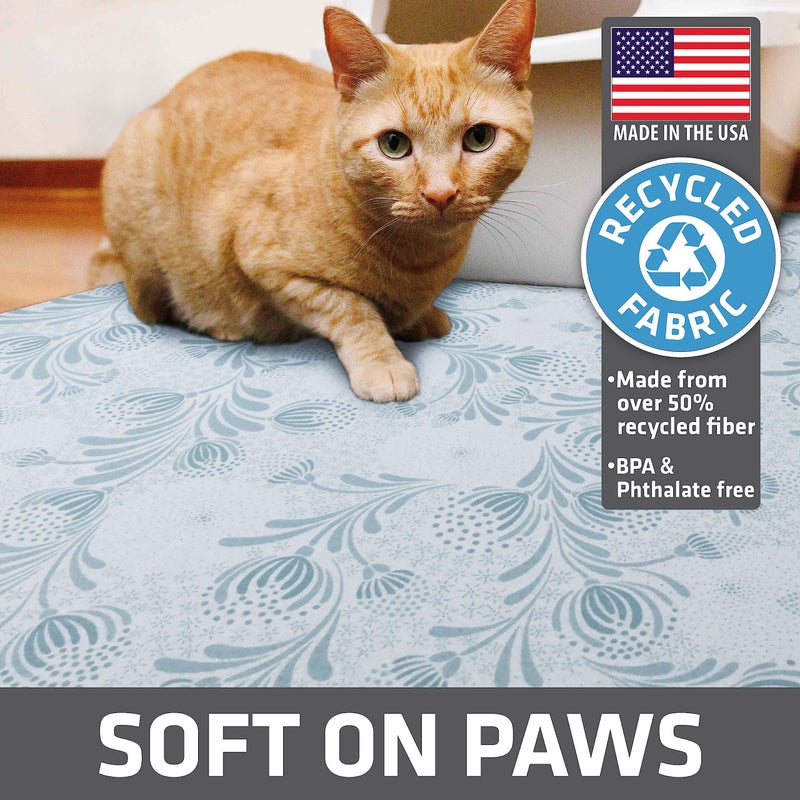 Drymate Cat Litter Box Mat, Litter Trapping Mat, Waterproof, Urine-Proof, Absorbent, Machine Washable, Soft on Paws, Contains Mess, Protects Floors, Kitten Supplies, Light Blue, 29x36 XL - Image 4