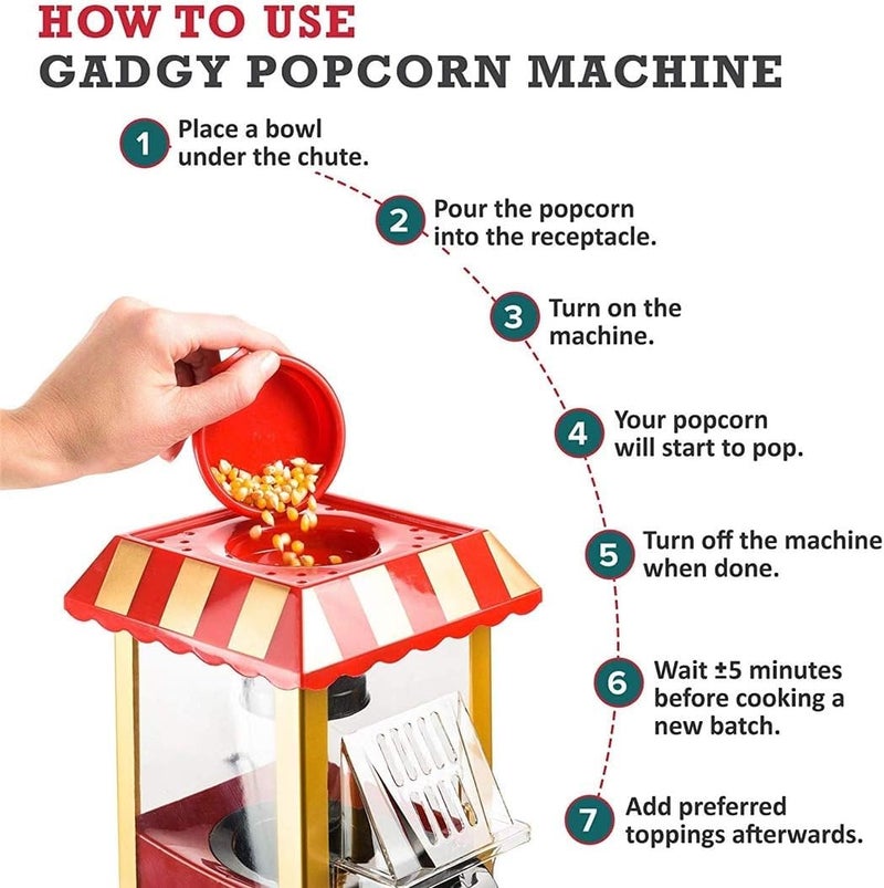 NETXE NETXE Popcorn Machine Mini Portable Household DIY Corn Popper Delicious Snacks Automatic Home Kitchen Popcorn Maker Size 40 x 24 x 18 cm  - Image 4