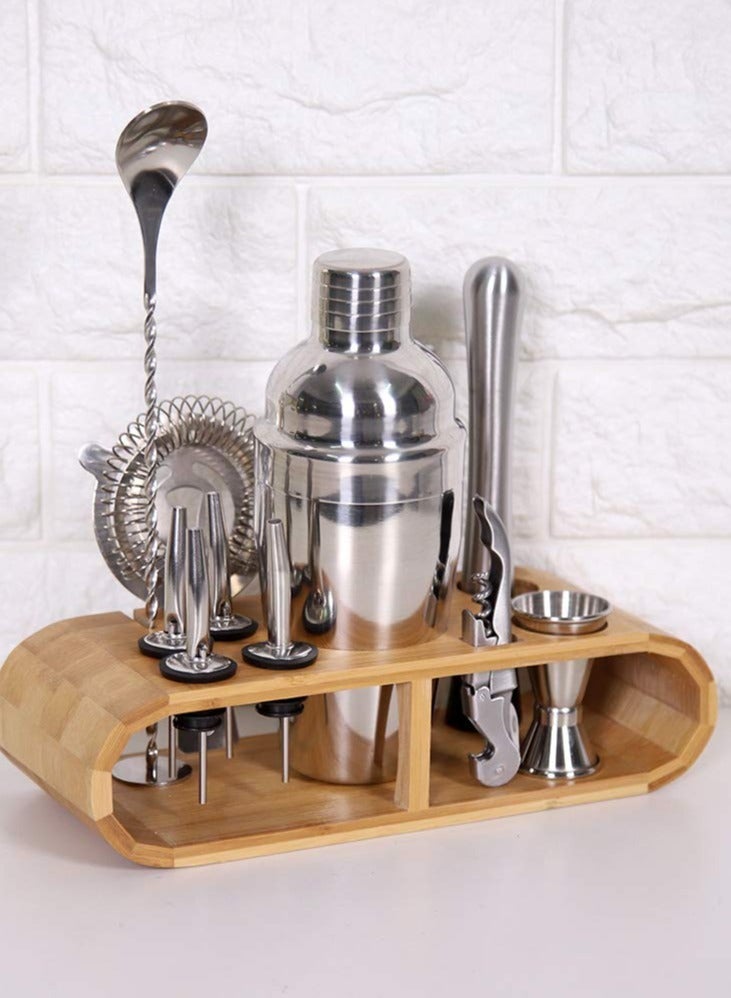 11-Piece Tool Set with Stylish Bamboo Stand - Perfect Home Kit and For an Awesome Drink Mixing Experience  - Image 1