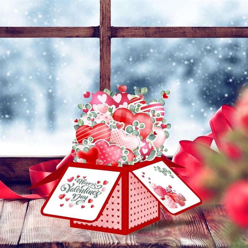 3D Pop Up Card, Bouquet Card, Romantic Watercolor Roses Flower Bouquet with Note Card and Envelope, Great for Gift - Image 5