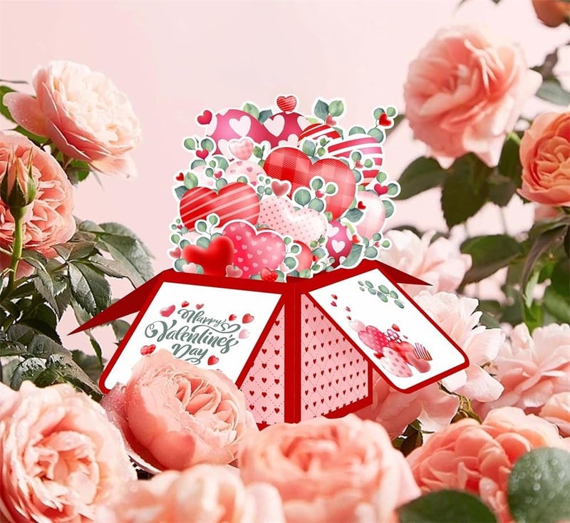 3D Pop Up Card, Bouquet Card, Romantic Watercolor Roses Flower Bouquet with Note Card and Envelope, Great for Gift - Image 2