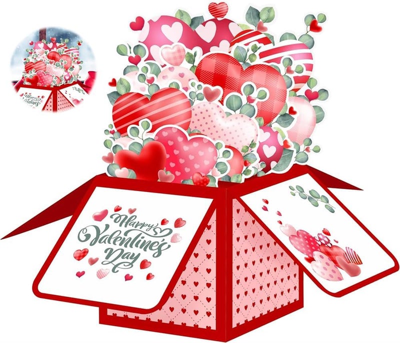 3D Pop Up Card, Bouquet Card, Romantic Watercolor Roses Flower Bouquet with Note Card and Envelope, Great for Gift - Image 1