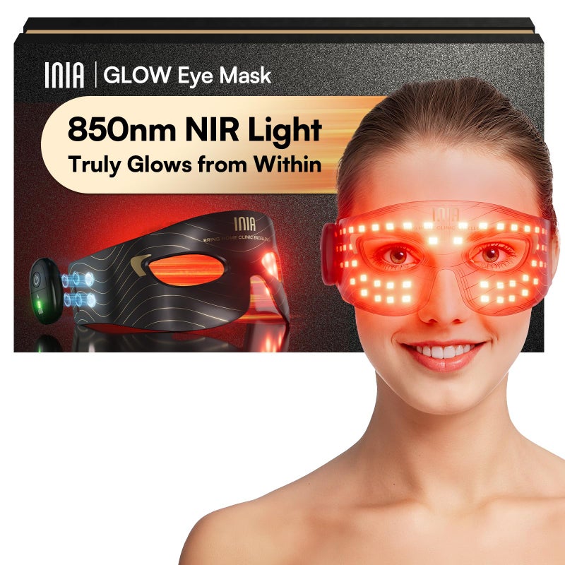 INIA Red Light Therapy Eye Mask for Under Eye Treatment & Rejuvenation - Skincare Device for Dark Circles, Wrinkles, Forehead Lines, Crow's Feet - Image 1