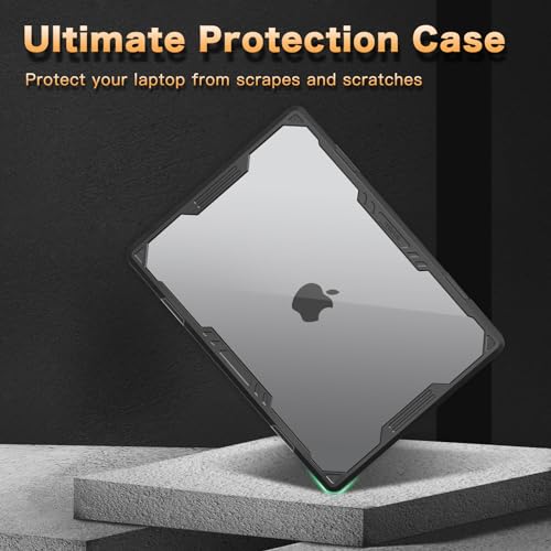 MOSISO Compatible with MacBook Air 13 inch Case 20262022 M5 A3449 M4 A3240 M3 A3113 M2 A2681 3 in 1 Kit Symmetric Geometric Heavy Duty Hard Case with TPU Bumper for MacBook Air 136 Black - Image 3