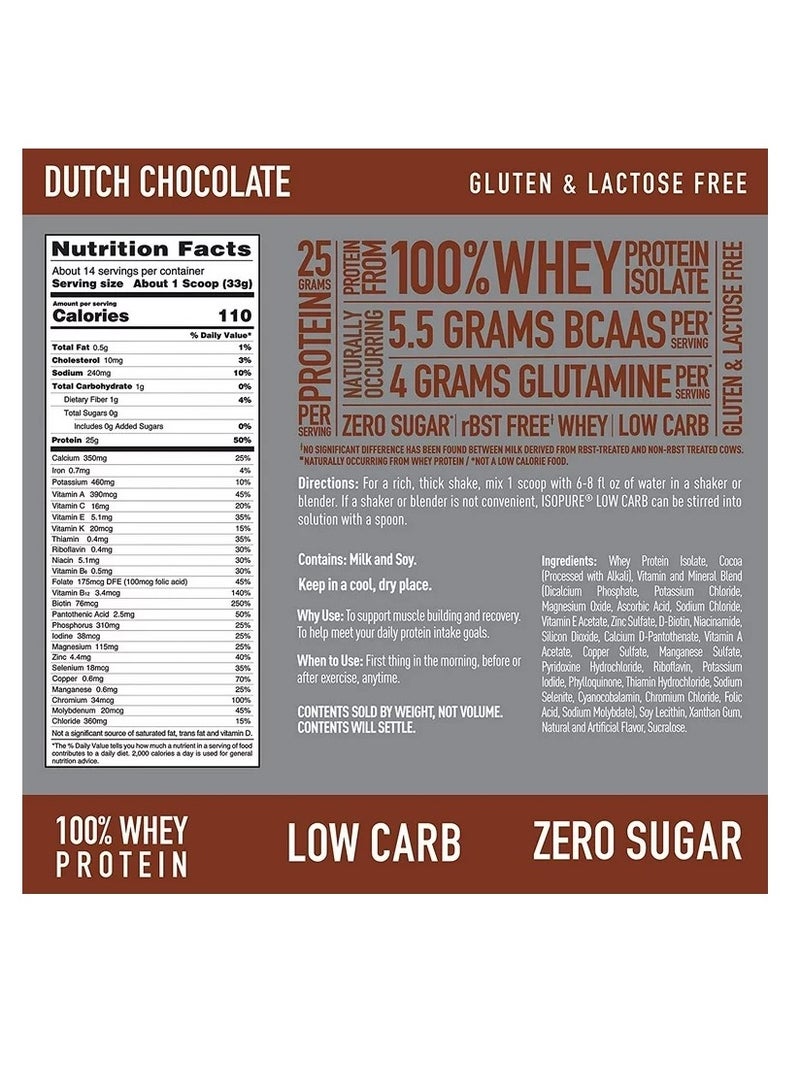 Natures Best NB Isopure Low Carb 1lb Dutch Chocolate - Image 2