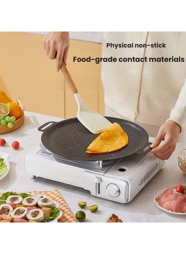general BBQ Grill Pan - Non-Stick Cast Iron Griddle Plate Compatible with Gas/Induction Stoves for Outdoor Camping & Indoor Cooking - Image 2