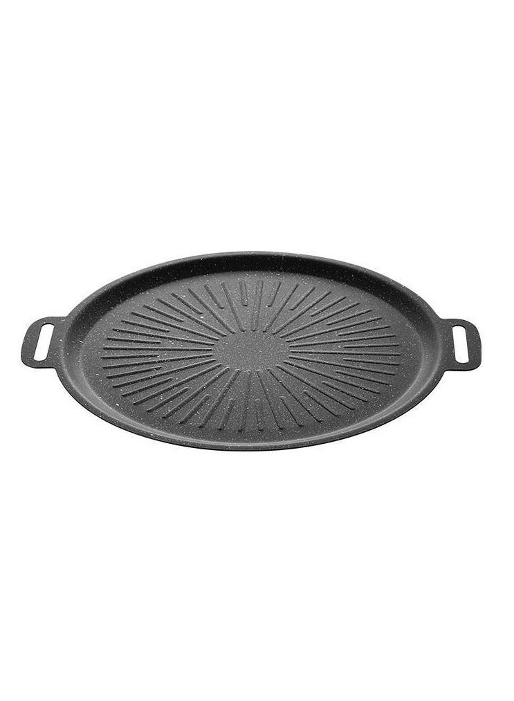 general BBQ Grill Pan - Non-Stick Cast Iron Griddle Plate Compatible with Gas/Induction Stoves for Outdoor Camping & Indoor Cooking - Image 1