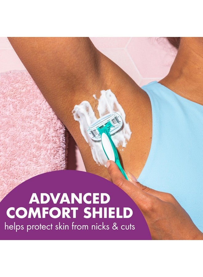 بيك ماكينة حلاقة BIC Soleil Sensitive Advanced للسيدات للاستخدام مرة واحدة مع شريط ترطيب يعمل بالماء بزاوية 360 درجة لتحسين الانزلاق، ماكينة حلاقة بخمس شفرات، 10 قطع - Image 2