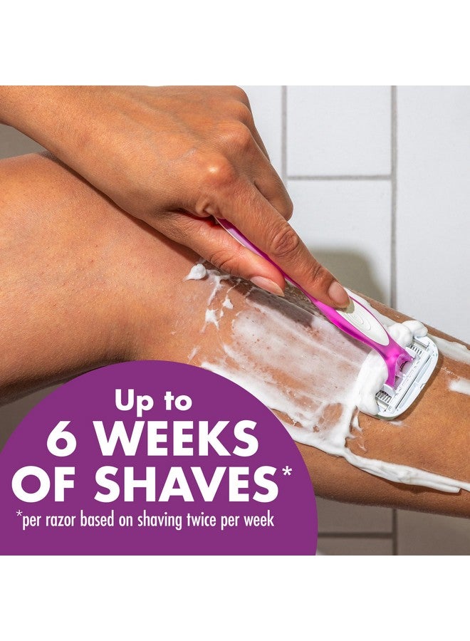 بيك ماكينة حلاقة BIC Soleil Sensitive Advanced للسيدات للاستخدام مرة واحدة مع شريط ترطيب يعمل بالماء بزاوية 360 درجة لتحسين الانزلاق، ماكينة حلاقة بخمس شفرات، 10 قطع - Image 3