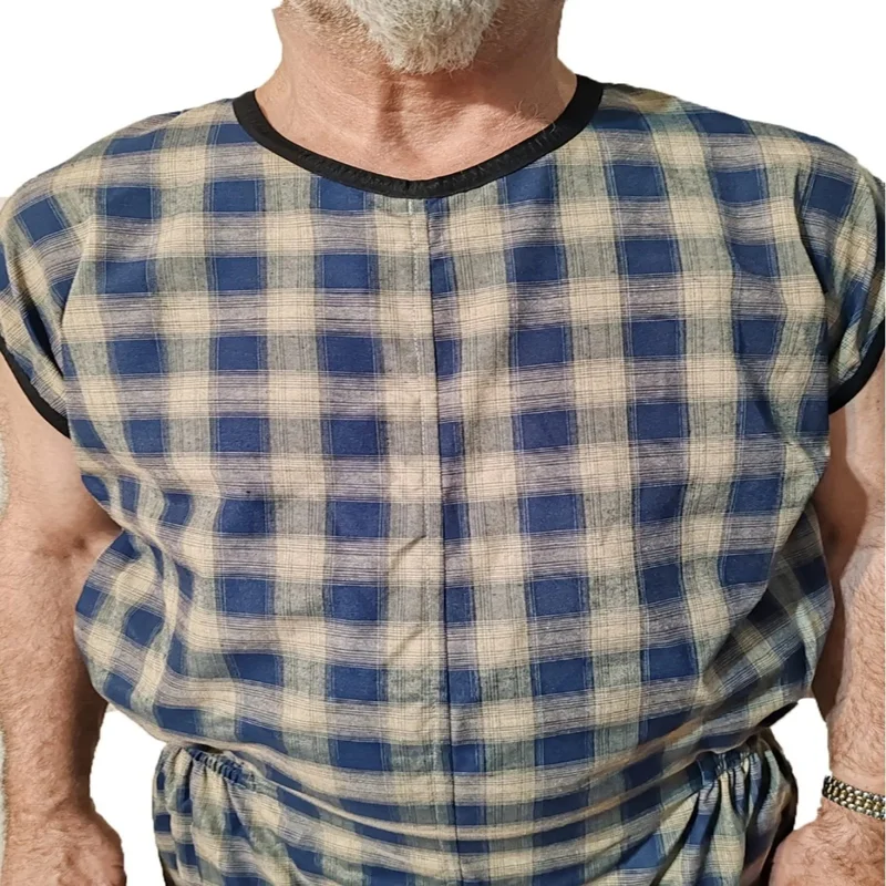 Ozclife Summer Sleeveless Patient Care Clothing Patient Overalls Patient Care Health Overalls Dementia Plaid Overalls