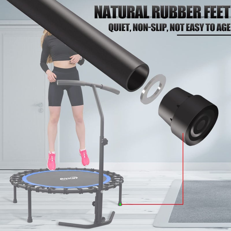 Newan 40'' Silent Fitness Mini Trampoline - Indoor Rebounder for Adults - Best Urban Cardio Jump Fitness Workout Trainer, Covered Bungee Rope System - Max Limit 330 lbs - Image 2