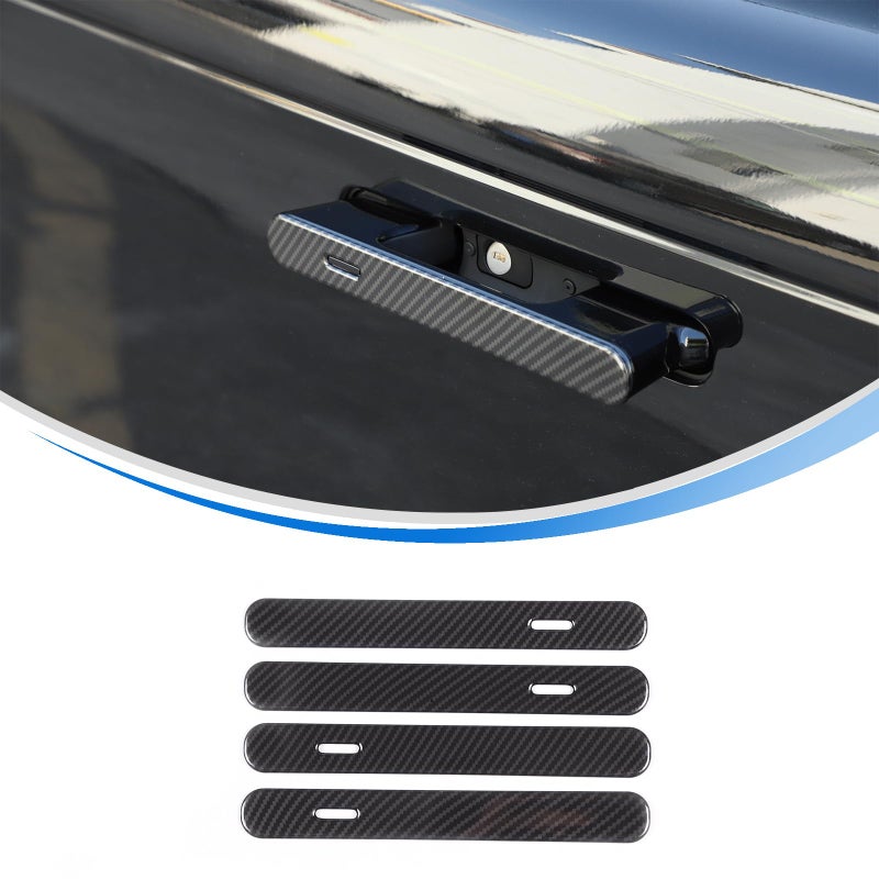 HIRUFAIT Exterior Door Handle Cover Trim Compatible with Land Rover Range Rover SportVogue 2023 2024 Accessories ABS Car Outside Door Handle Protective Cover 4Pcs Carbon Fiber Pattern