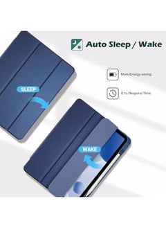 Procases Smart Case For Ipad Pro 12.9 Case 6Th 5Th 4Th 3Rd Generation 2022 2021 2020 2018 Transparent Back Shell Cover With Built In Pencil Holder Auto Sleep Wake For Ipad Pro 12.9 Inch Navy  - Image 5