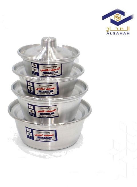 Matt aluminum cookware set, 4 pieces, 16-22 cm