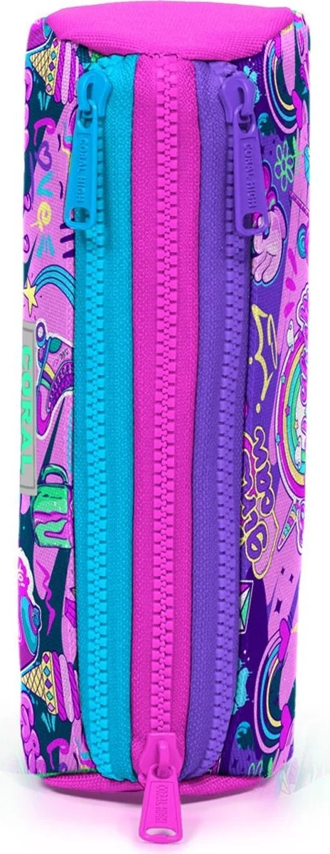 كورال هاي Kids Graffiti Patterned Three Compartment Pencil Bag