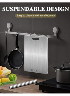 URbantin 316 Stainless Steel Cutting Board for Kitchen – Heavy-Duty Chopping Board for Meat, Cheese, Vegetables, and Fruits (34 x 23cm)  - Image 4