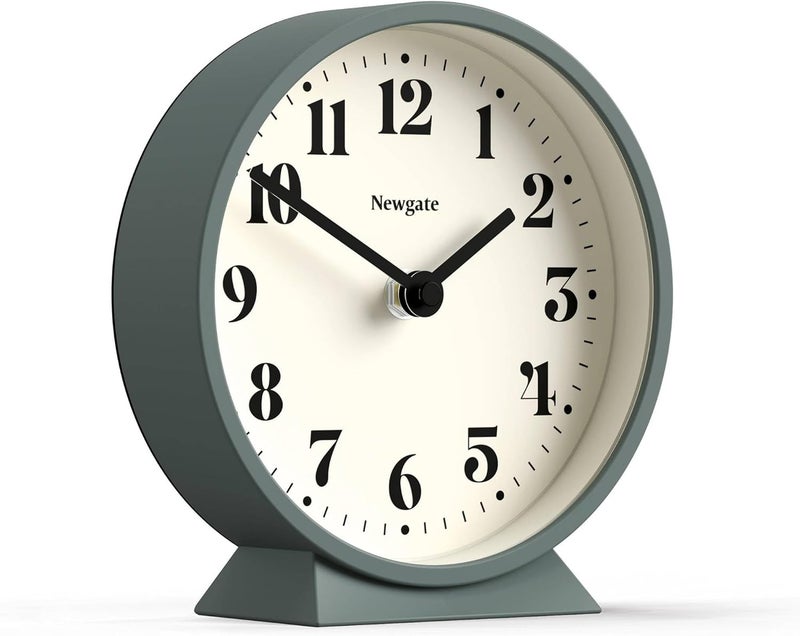 NEWGATE ® Theatre Mantel Clock | Modern Classic Round Design | Asparagus Green | Contemporary Style for Desk, Table, Shelf or Bedside - Image 2