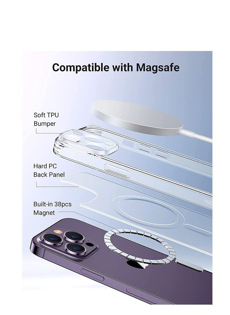 Generic - iPhone 15 Pro Magsafe Case 6.1 Inch Slim Thin Magnetic Case, Yellowing-Resistant, Anti-Drop Shock Absorption, Anti-Scratch and Hard Back Crystal Case Cell Phone Cover for iPhone 15 Pro Case - Image 1