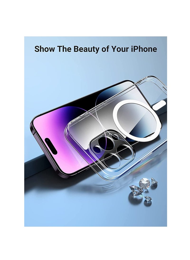 Generic - iPhone 15 Pro Magsafe Case 6.1 Inch Slim Thin Magnetic Case, Yellowing-Resistant, Anti-Drop Shock Absorption, Anti-Scratch and Hard Back Crystal Case Cell Phone Cover for iPhone 15 Pro Case - Image 1