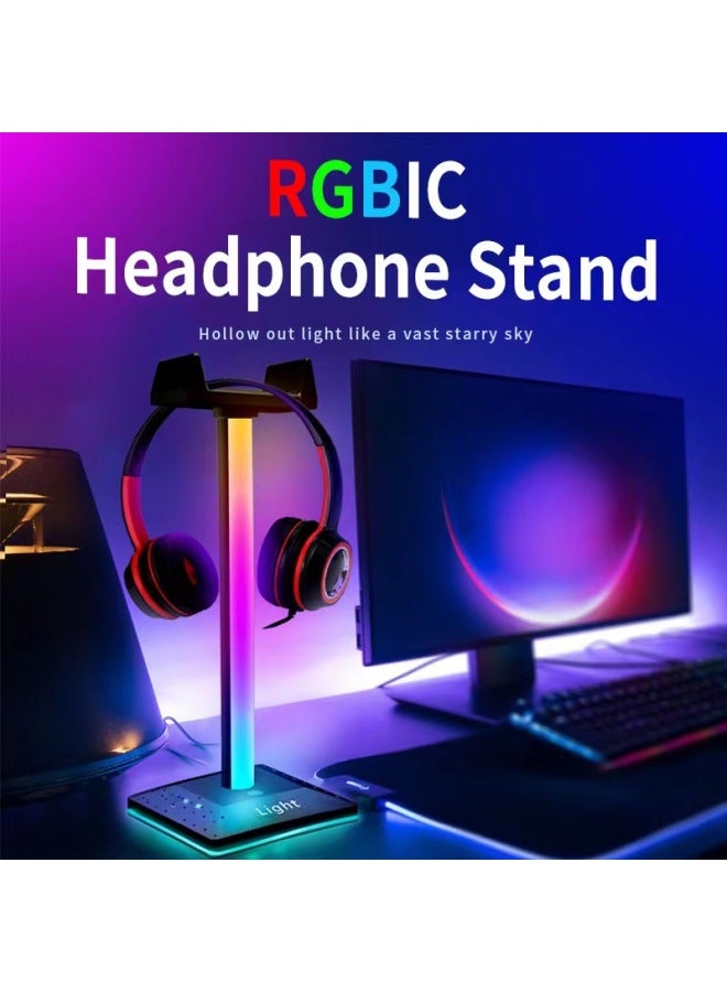 Loquat RGB Headset Bracket Light IC Touch Detachable Desktop Headlamp Head-mounted Game Headset Bracket-Color:RGB-Style:5V - Image 1