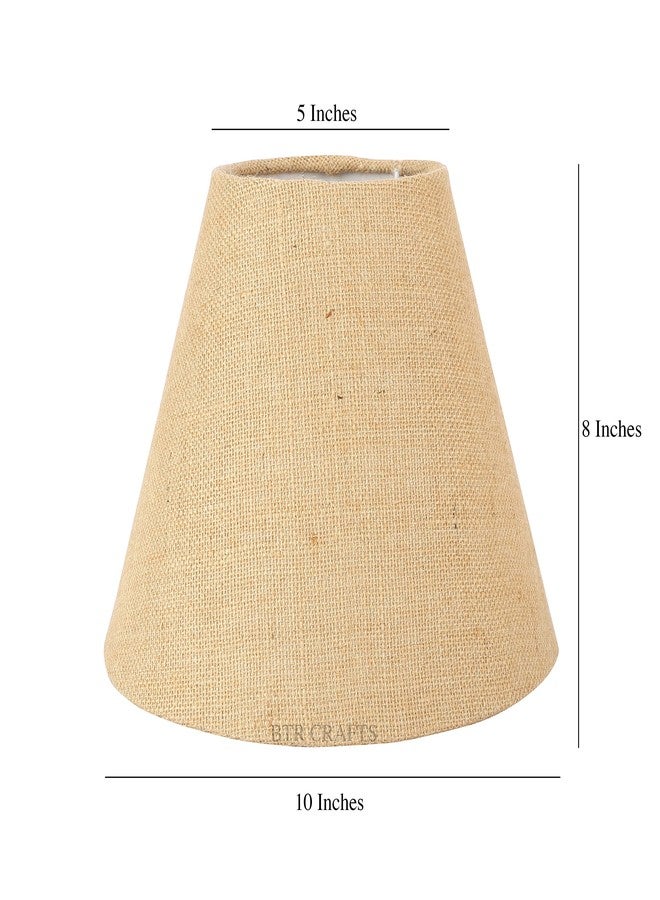 BTR CRAFTS غطاء مصباح مخروطي الشكل من Asian BTR Crafts، مقاس 10 بوصات، صغير-متوسط، مصنوع من قماش قطني، بلون الجوت الطبيعي - Image 2