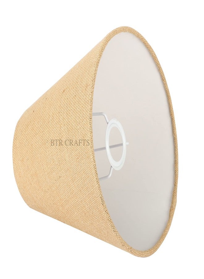BTR CRAFTS غطاء مصباح مخروطي الشكل من Asian BTR Crafts، مقاس 10 بوصات، صغير-متوسط، مصنوع من قماش قطني، بلون الجوت الطبيعي - Image 5