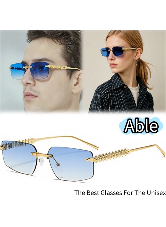 ABLE 【2025New Glasses】Neutral Polarized Sunglasses - UV400 UV Protection, High-Definition Anti-Glare, Gold Frame - Suitable for Fishing/Shopping/Driving/Travel/Parties, Fashionable Facial Accessory - Image 1