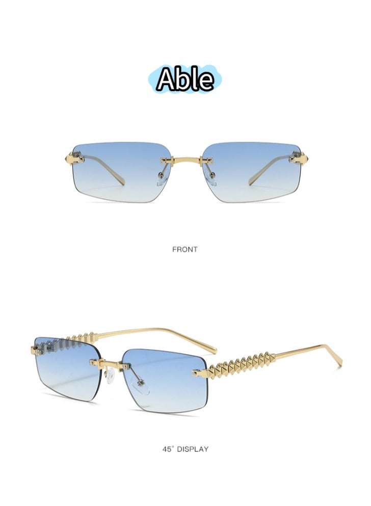 ABLE 【2025New Glasses】Neutral Polarized Sunglasses - UV400 UV Protection, High-Definition Anti-Glare, Gold Frame - Suitable for Fishing/Shopping/Driving/Travel/Parties, Fashionable Facial Accessory - Image 5