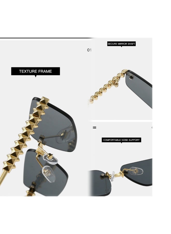 ABLE 【2025New Glasses】Neutral Polarized Sunglasses - UV400 UV Protection, High-Definition Anti-Glare, Gold Frame - Suitable for Fishing/Shopping/Driving/Travel/Parties, Fashionable Facial Accessory - Image 3