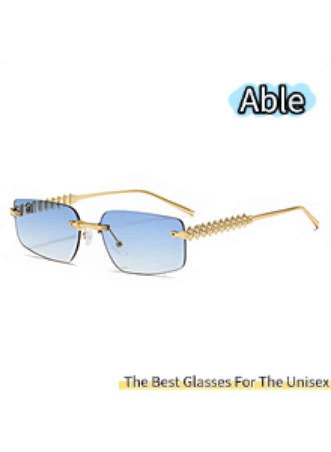 ABLE 【2025New Glasses】Neutral Polarized Sunglasses - UV400 UV Protection, High-Definition Anti-Glare, Gold Frame - Suitable for Fishing/Shopping/Driving/Travel/Parties, Fashionable Facial Accessory - Image 2