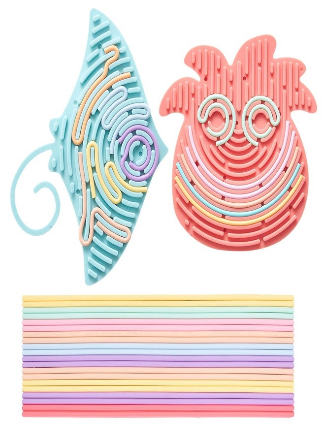 Jet Lag 2 Pack Sensory Activity Board, Fidget Toys for Kids, Sensory Toys for Kids with Autism, ADHD, Stress, Calming, Double-Sided Silicone Toys, Birthday (Octopus & Tropical Fish) - Image 1