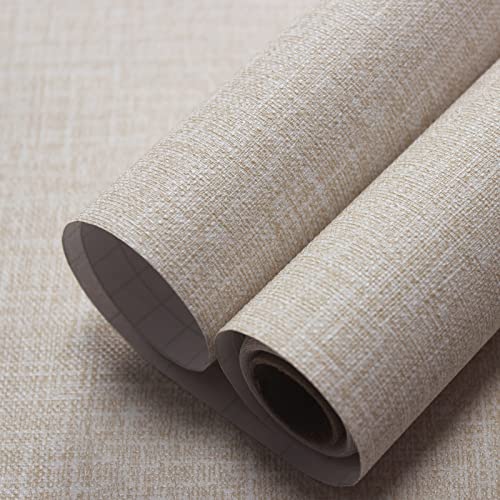 WAPANE Grasscloth Peel and Stick Wallpaper 15.7" x 787.4", Textured Contact Paper for Cabinets/Countertops Removable, Faux Linen Wall Paper Self Adhesive, Vinyl Fabric Wallpaper Waterproof - Image 1