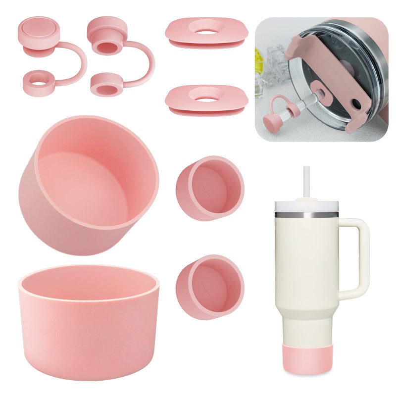 Beonsky 8PCS Cup Accessories Set for Stanley Cup H10 Including 2 Pcs Straw Cover Cap for 910 mm Straw 4 Silicone Spill Proof topper 2 Pcs Silicone Boot for Stanley 40 oz 30 oz 20 oz Tumbler with handle