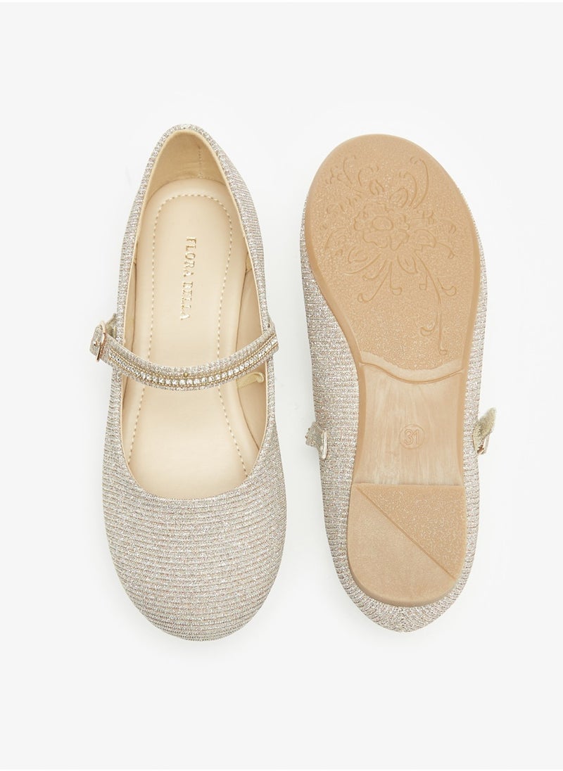 Flora Bella By Shoexpress - Girls Embellished Round Toe Ballerina Shoes With Buckle Closure By Shoexpress - Image 1
