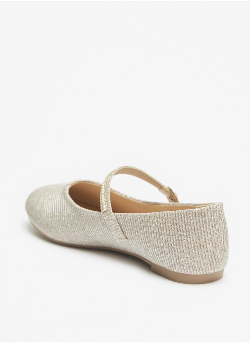 Flora Bella By Shoexpress - Girls Embellished Round Toe Ballerina Shoes With Buckle Closure By Shoexpress - Image 1