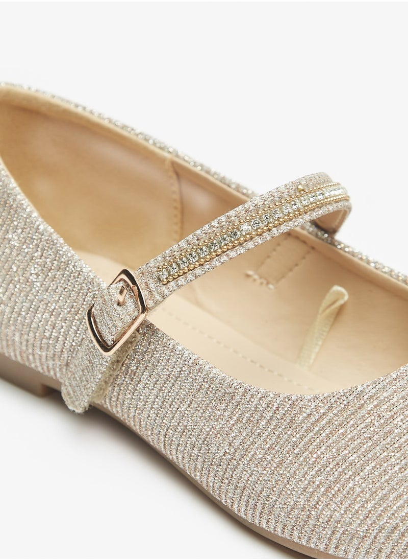Flora Bella By Shoexpress - Girls Embellished Round Toe Ballerina Shoes With Buckle Closure By Shoexpress - Image 1