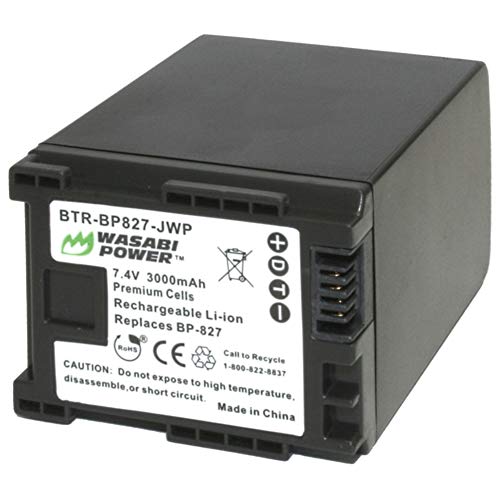 Wasabi Power Battery for Canon BP-827 (3000mAh) and Canon VIXIA HF G10, HF G20, HF M30, HF M31, HF M32, HF M40, HF M41, HF M300, HF M400, HF S10, HF S11, HF S20, HF S21, HF S30, HF S100, HF S200, HF10, HF11, HF20, HF21, HF100, HF200, HG20, HG21, HG30, XA10 - Image 5
