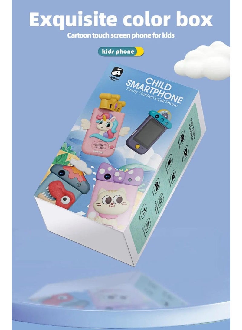 MOCOM Kids 3D Interactive Smart Phone with 360° Rotating HD Camera & Touch Screen | Educational Games, MP3 & Eye Protection | Durable, Child-Friendly Learning Toy for Ages 3+ Kids Gift - Image 5