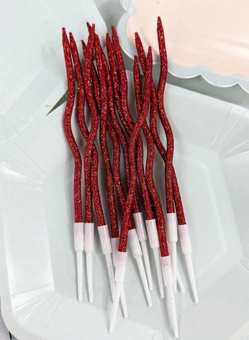 Birthday Decorations 6-piece candle set with a modern, shiny wavy design that adds a unique and distinctive touch to the cake, suitable for wedding and engagement parties  - Image 3