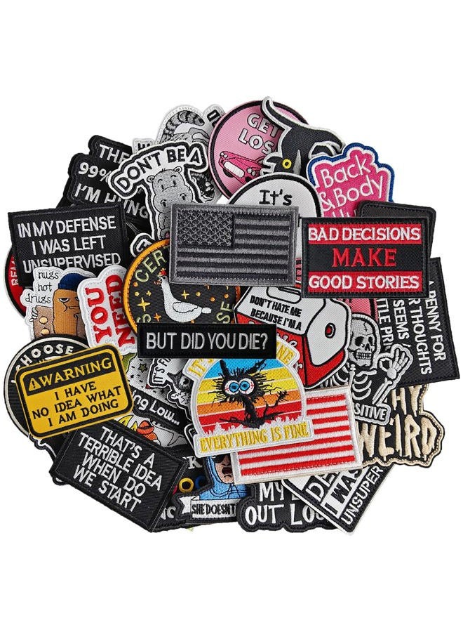 Butie 20 Pieces Random Funny Tactical Military Morale Patch Full Embroidery Patch Set for Caps,Bags,Backpacks,Clothes,Vest,Military Uniforms,Tactical Gears Etc …(RF-079) … - Image 1