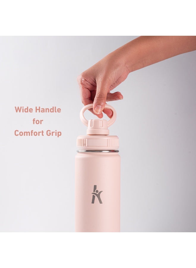 KRYMSO 750ml Stainless Steel Water Bottle, Double Wall Insulated Water Bottle, Leak Proof, BPA Free, Silicone Boot, Thermos Bottle, Cold Hot Bottle for Kids, School, Gym - Image 4