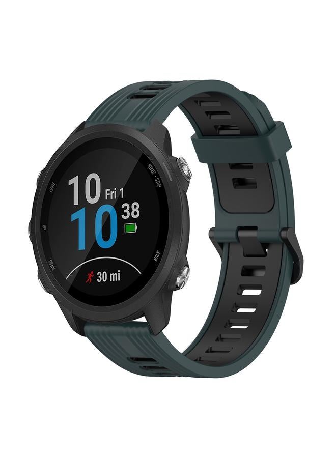 Replacement Band For Garmin Forerunner 245 Music 20mm Vertical Pattern Two-Color Silicone Watch Band - Image 1