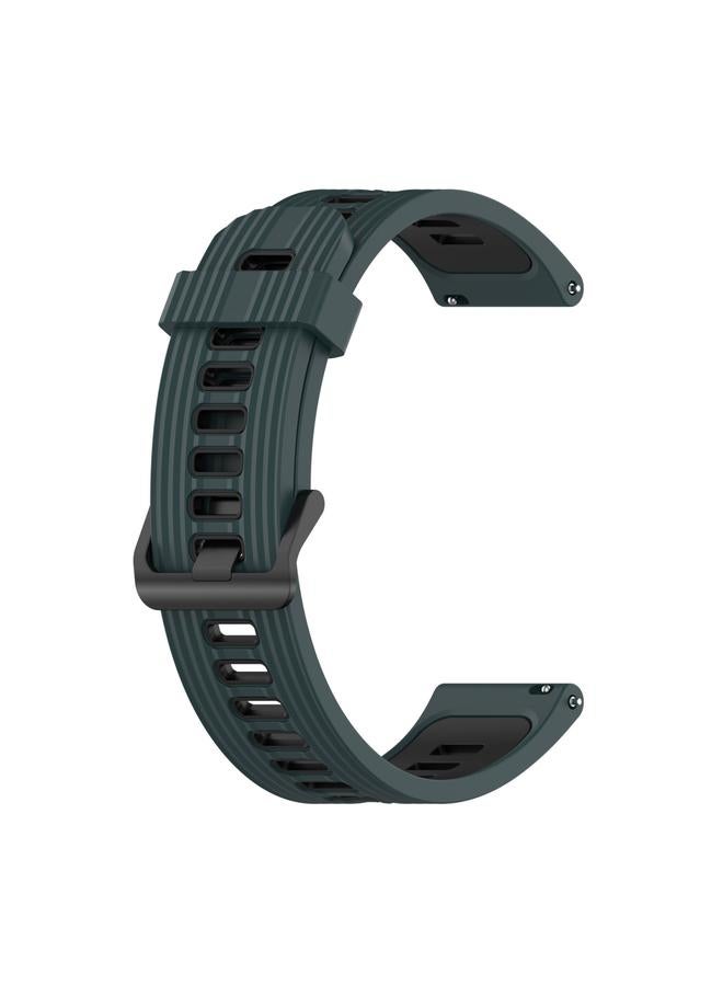 Replacement Band For Garmin Forerunner 245 Music 20mm Vertical Pattern Two-Color Silicone Watch Band - Image 2