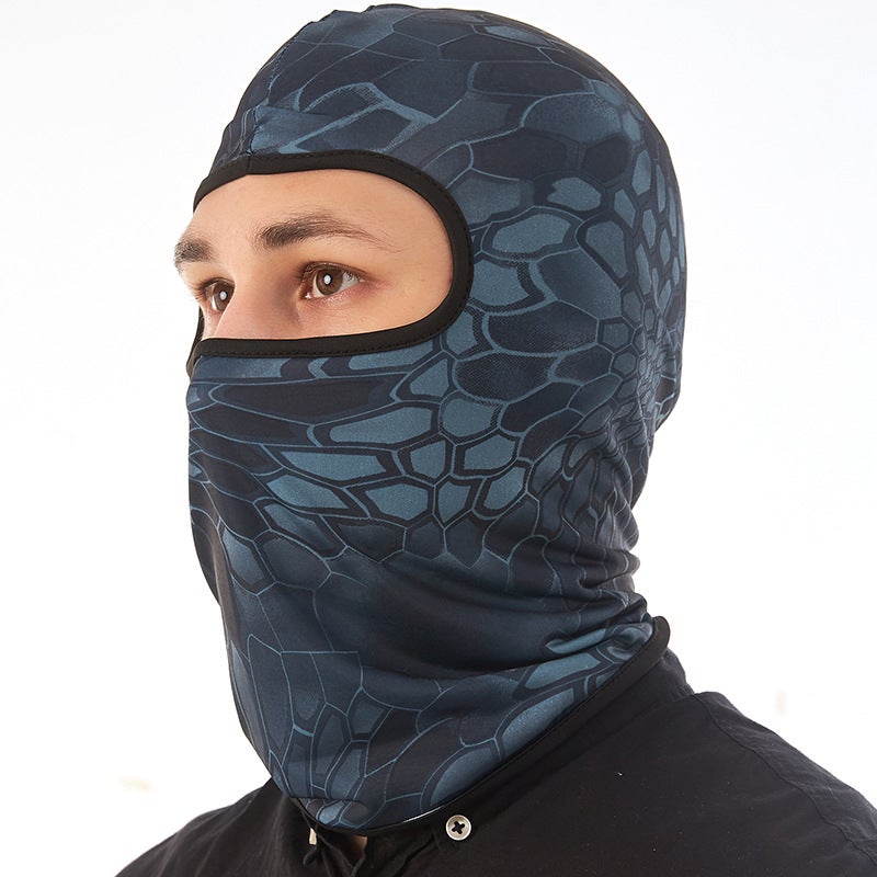 Generic Summer riding mask Ice Silk headgear sunscreen dustproof full face neck protection headgear bicycle electric car inner liner Cap TT-MC-08 Police Black Camouflage