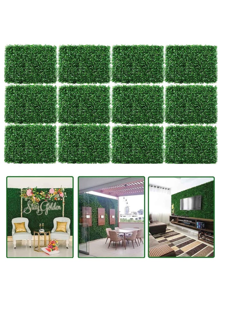𝐅𝐅𝐃 "Artificial Boxwood Panels (12PCS) – UV-Resistant Faux Hedge Wall, Realistic Greenery for Privacy & Decor, Easy to Install, Ideal for Indoor & Outdoor Use – 31 Sq. Ft. Coverage" - Image 1