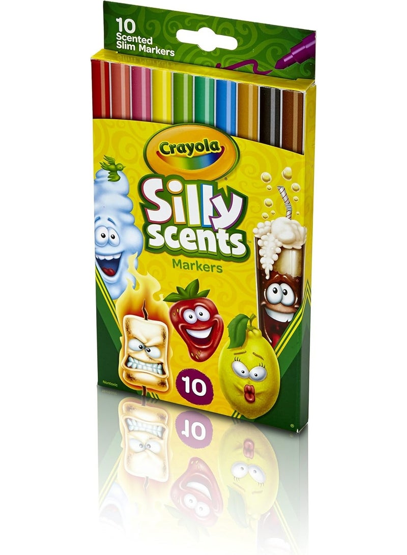 Crayola - Silly Scents Slim Scented Washable Markers | 10 Aromatic Markers for Kids' Artwork - Scribble and Sniff, Drawing Fun | Non-Toxic, Suitable for Ages 3+ - Image 3