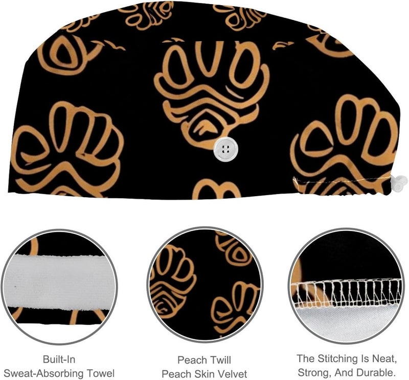 Women and Men's Surgical Cap 4 Packs St Patrick's Day Clover (11) Working Hat One Size - Image 4